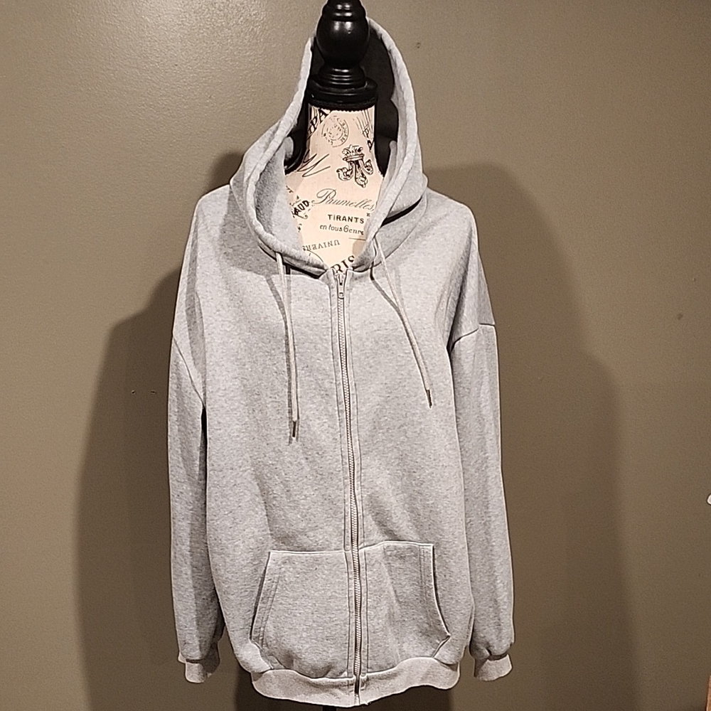 Gray Zip-Up Hoodie